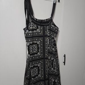 Penningtons Black and Gray Patterned Mini Dress